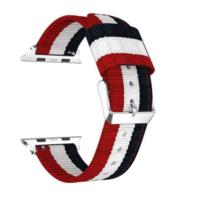 Köp Nylonarmband Apple Watch 41mm Series 9 Blå/Vit/Röd Online