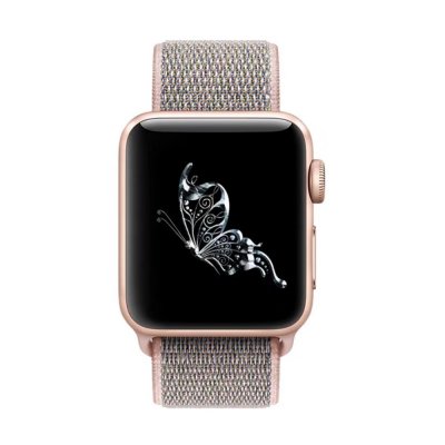 Köp Nylonarmband Apple Watch 41mm Series 9 Mörkrosa Online