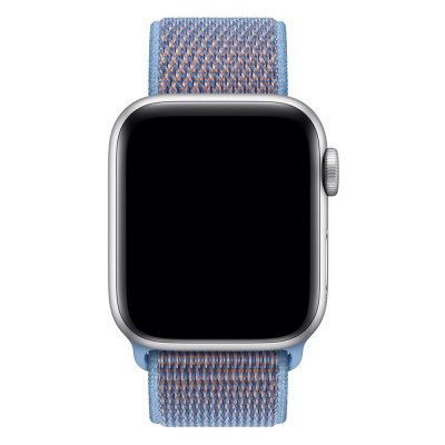 Nylonarmband Apple Watch Series 11 46mm Baby Blå - närbild framifrån