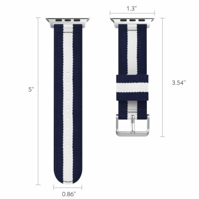 Köp Nylonarmband Apple Watch 45mm Series 9 Blå/Vit Online