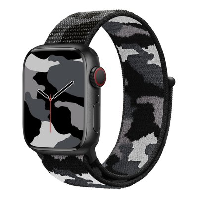 Köp Nylonarmband Apple Watch 45mm Series 9 Kamouflage Grå Online