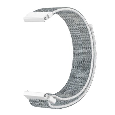 Justerbart grått och vitt nylonarmband till Garmin Vivoactive 5 – sned vy