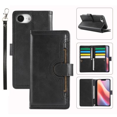 Plånboksfodral Multi-Slot i svart för iPhone 16e – komplett set
