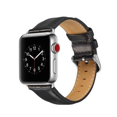 Köp Premium Leather Band Apple Watch 42/44/45/49 mm Black Online