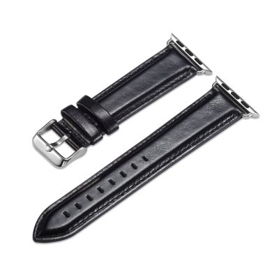 Köp Premium Leather Band Apple Watch 42/44/45/49 mm Black Online