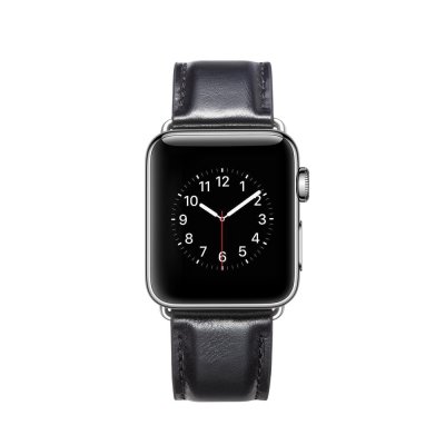 Köp Premium Leather Band Apple Watch 42/44/45/49 mm Black Online