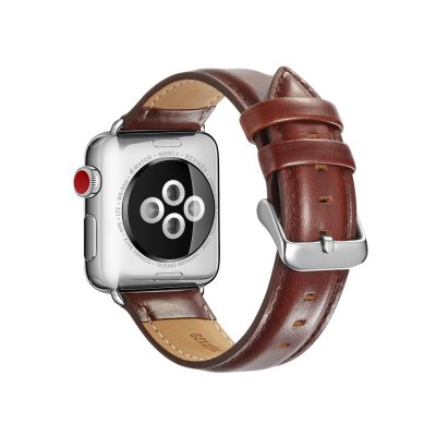 Köp Premium Leather Band Apple Watch 42/44/45/49 mm Brown Online
