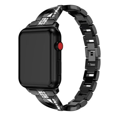 Rhinestone Kristallarmband Apple Watch Series 11 46mm Svart - framvy