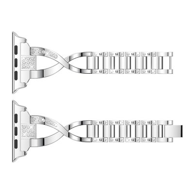 Rhinestone Kristallarmband Apple Watch Series 11 46mm Silver - längd på armbandet
