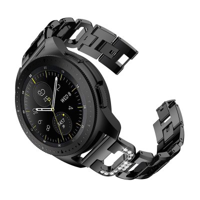 Techhuset Rhinestone Metallarmband Galaxy Watch 42mm Svart bild 2