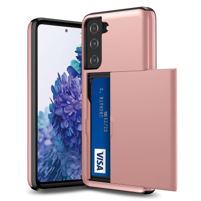Köp Samsung Galaxy S21 FE Skal Kortfack Rosa Online