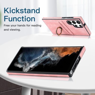 Köp Samsung Galaxy S24 Ultra Skal Kortfack Och Ringhållare Rosa Online