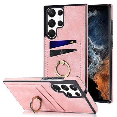 Köp Samsung Galaxy S24 Ultra Skal Kortfack Och Ringhållare Rosa Online