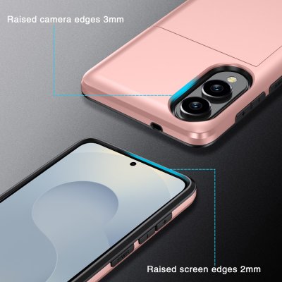 Samsung Galaxy S25 Edge Skal Kortfack Roséguld