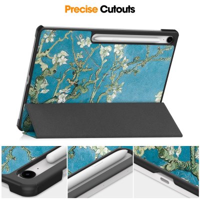 Samsung Galaxy Tab S10 FE Plus Fodral Tri-fold Körsbärsblommor