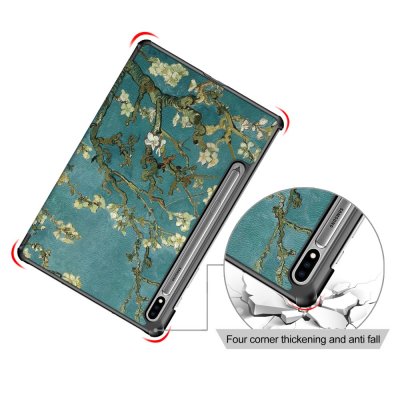 Samsung Galaxy Tab S7/S8 Fodral Tri-fold Körsbärsblommor - Techhuset.se