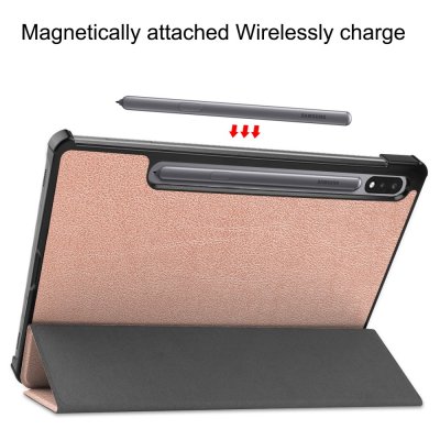 Samsung Galaxy Tab S7/S8 Fodral Tri-fold Roséguld - Techhuset.se