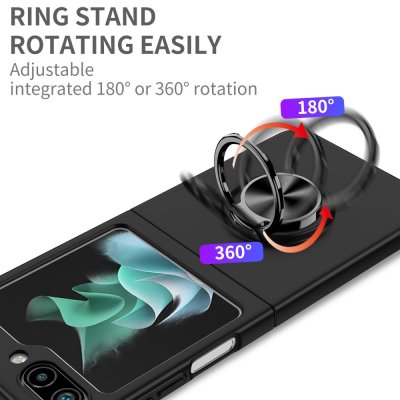 Köp Samsung Galaxy Z Flip 5 Skal Med Magnetisk Ringhållare Svart Online