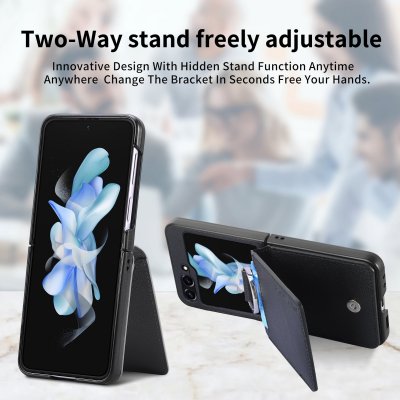 Samsung Galaxy Z Flip 6 Skal Kortfack + Ringhållare Svart