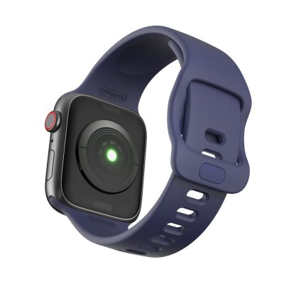 Silikonarmband Apple Watch Series 11 46mm Mörkblå - bakvy