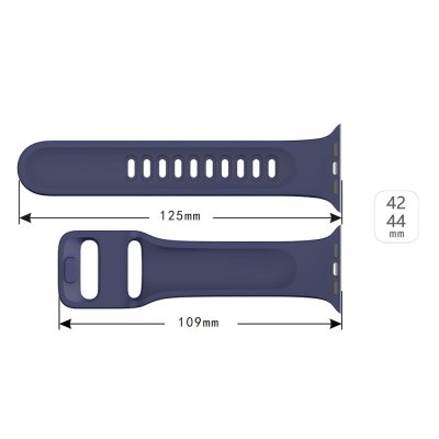 Silikonarmband Apple Watch Series 11 46mm Mörkblå - längd på armbandet