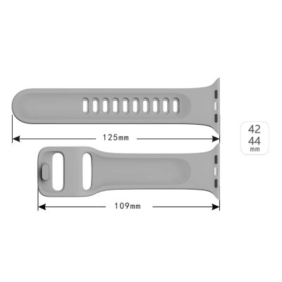 Silikonarmband Apple Watch Series 11 46mm grå - längd på armbandet