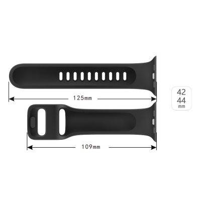 Silikonarmband Apple Watch Series 11 46mm svart - längd på armbandet