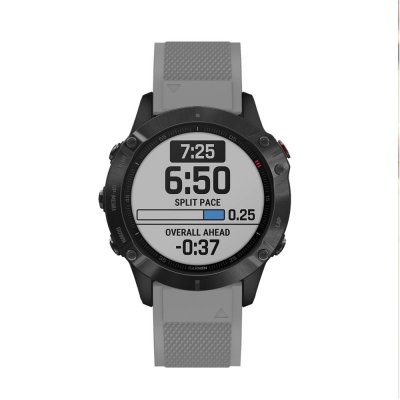 Garmin Fenix 8 Pro 47mm med grått armband – visning av urtavla
