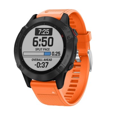 Garmin Fenix 8 Pro 47mm med orange silikonarmband – framsida