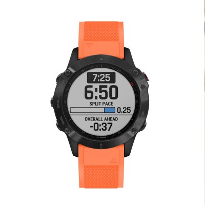 Garmin Fenix 8 47mm smartklocka med trendigt orange silikonarmband