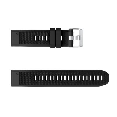 Utbytbart svart silikonarmband till Garmin Fenix 8 47mm – platt vy