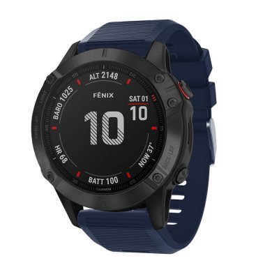 Garmin Fenix 8 51mm med blått silikonarmband – framsida
