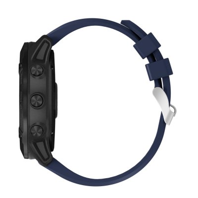 Sidovy av Garmin Fenix 7X Pro med justerbart blått silikonband