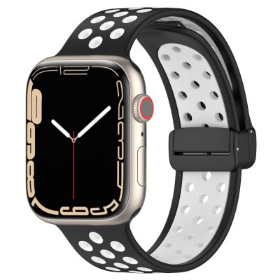Köp Silikonarmband Sport Apple Watch 38/40/41 mm Svart/Vit Online