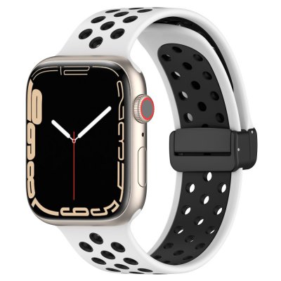Köp Silikonarmband Sport Apple Watch 38/40/41 mm Vit/Svart Online