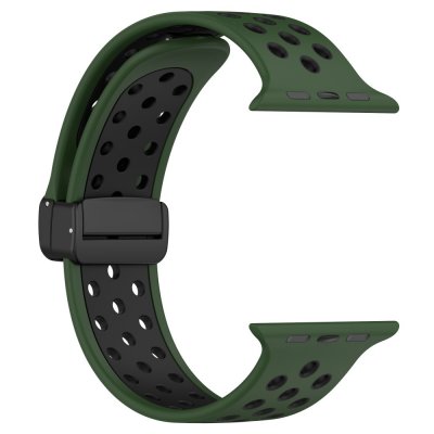 Silikonarmband Sport Apple Watch Series 10 46mm Grön/Svart