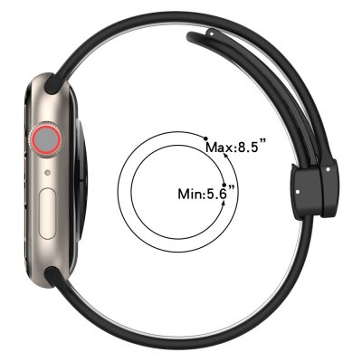 Köp Silikonarmband Sport Apple Watch 45mm Series 9 Svart/Röd Online