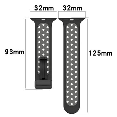 Köp Silikonarmband Sport Apple Watch 42/44/45/49 mm Svart/Vit Online