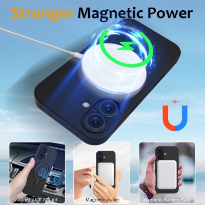 Kickstand MagSafe skal iPhone 16 Svart