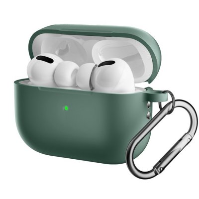 Köp Silikonskal Med Karbinhake Apple AirPods Pro 2 Grön Online
