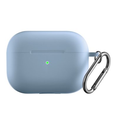 Köp Silikonskal Med Karbinhake Apple AirPods Pro 2 Ljusblå Online