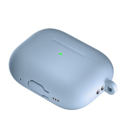 Köp Silikonskal Med Karbinhake Apple AirPods Pro 2 Ljusblå Online