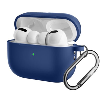 Köp Silikonskal Med Karbinhake Apple AirPods Pro 2 Mörkblå Online