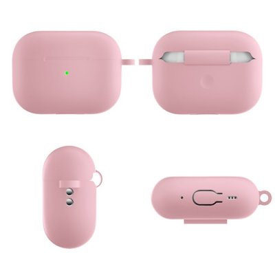 Köp Silikonskal Med Karbinhake Apple AirPods Pro 2 Rosa Online