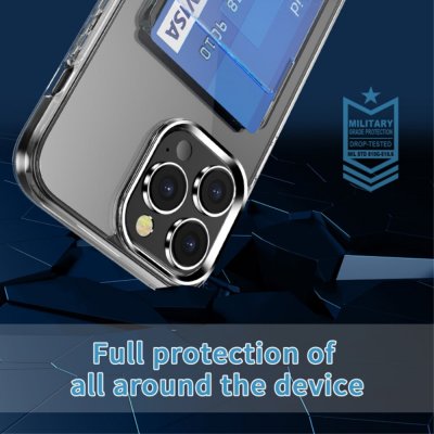Köp Skal Kortfack iPhone 15 Pro Crystal Clear Online