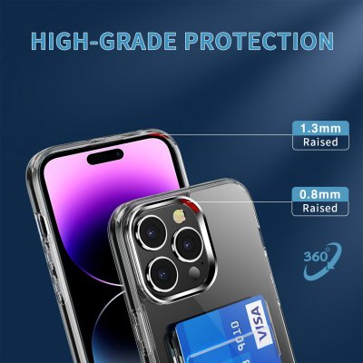 Köp Skal Kortfack iPhone 15 Pro Max Crystal Clear Online