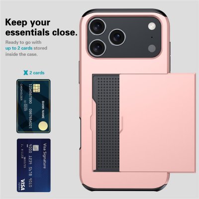 Kortskal för iPhone 17 Pro – roséguld design med skydd