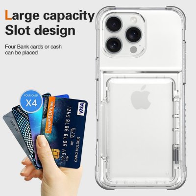 Skal Kortfack Kickstand iPhone 16 Pro Max Transparent