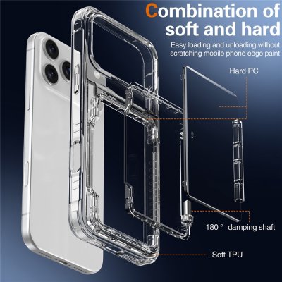 Detaljbild på iPhone 17 Pro-skalets kantdesign och kortfackets säkerhet