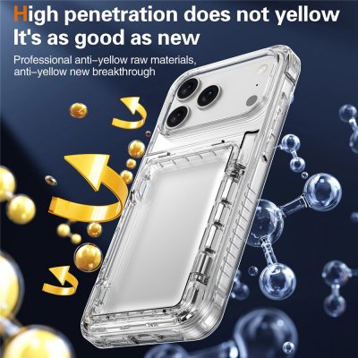 iPhone 17 Pro-skal i vardagssituation – kortfacket används i praktisk miljö
